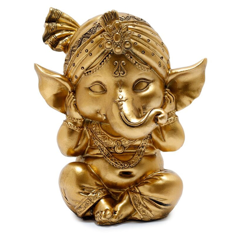 Set 3 gouden ganesh hoor spreek zie geen kwaad