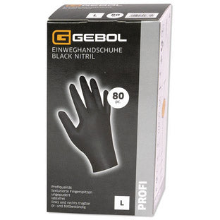 Gebol handschoenen nitril maat m zwart (80 stuks)