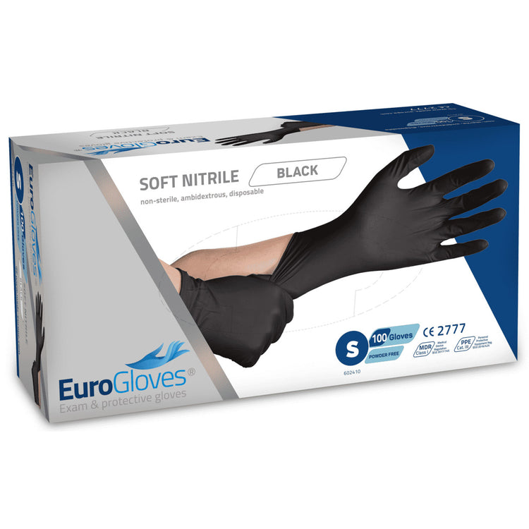 Eurogloves handschoenen nitril maat xl zwart (100 stuks)