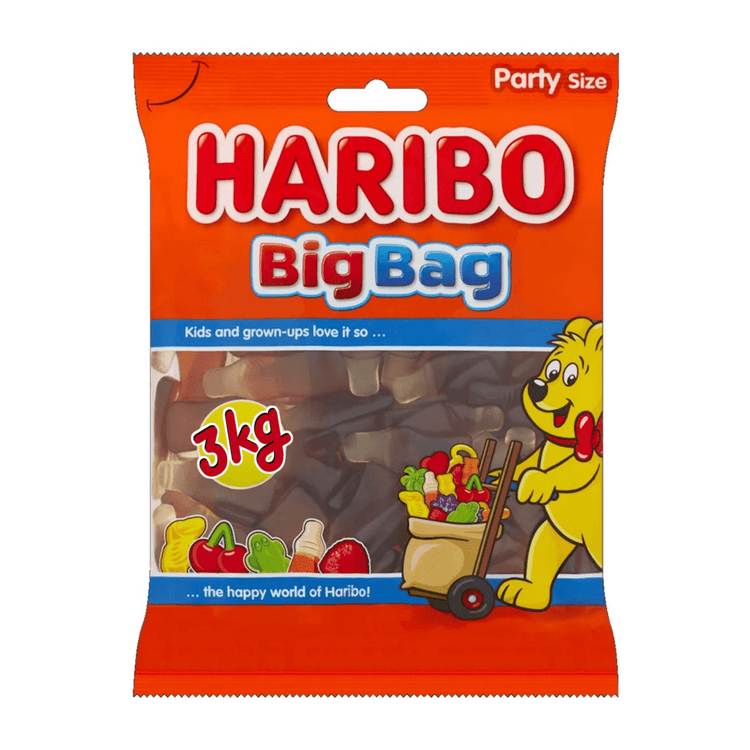 Haribo happy cola flesjes groot (3kg)