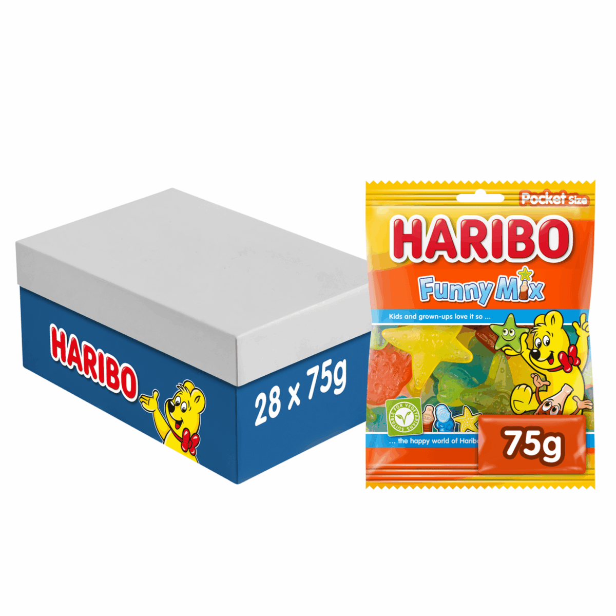 Haribo funny mix zakje (28x 75gr)