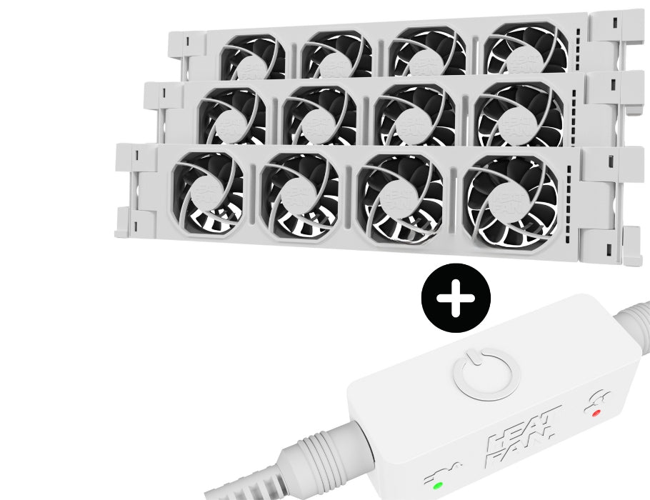 Heatfan 4 - radiatorventilator trio - wit + touch sensor