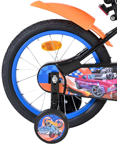 Heiße räder hot wheels kinderfiets - jongens - 16 inch - zwart oranje blauw