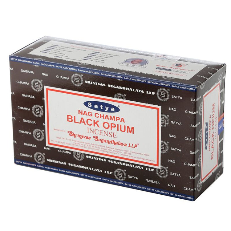 01346 zwarte opium - satya nag champa wierook stokjes