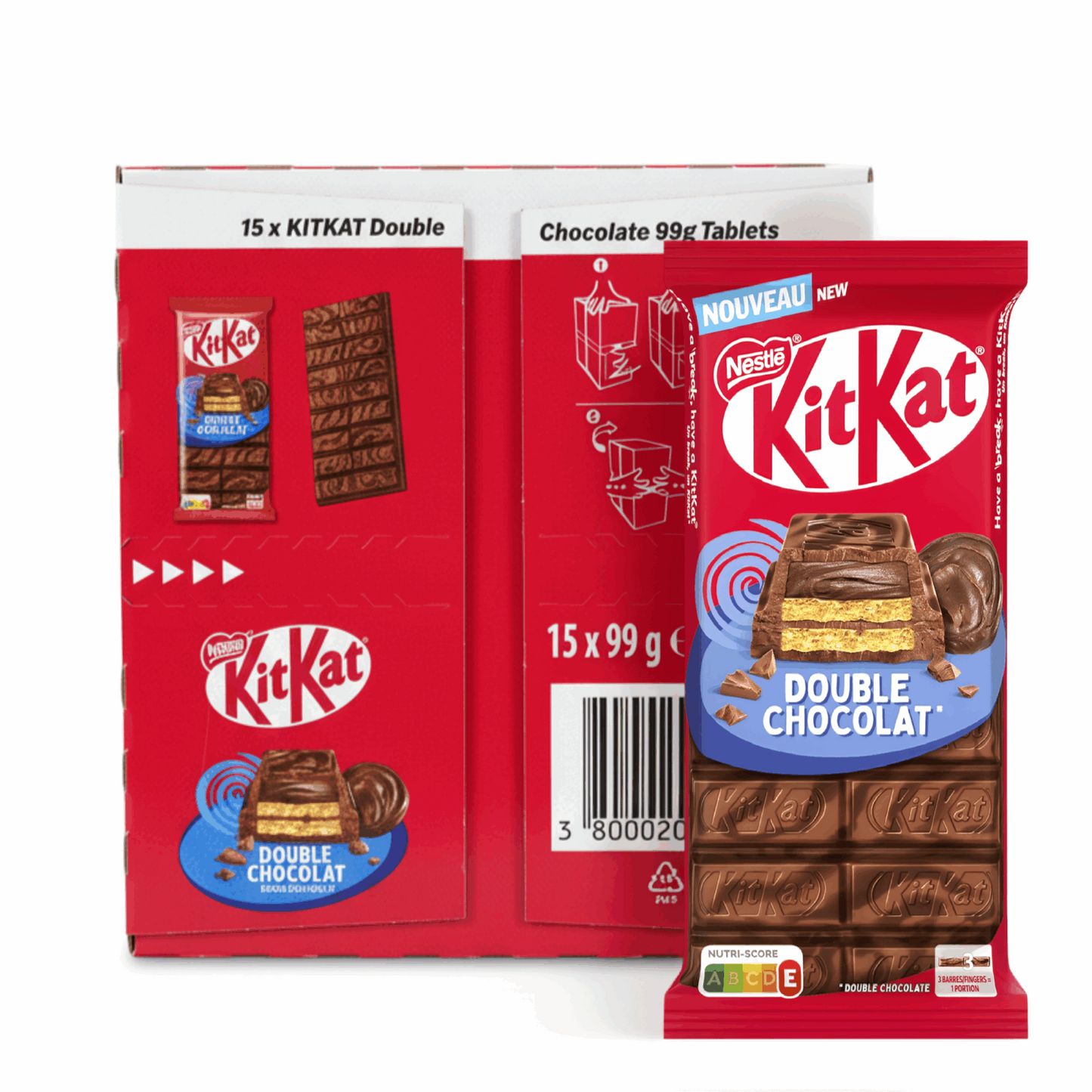 Kitkat double chocolate tablet (15x 99g)