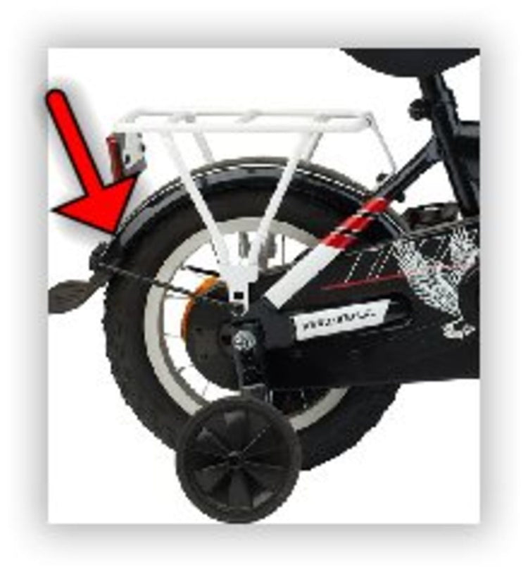 Batavus spatbord achter +stang 12,5 zwart