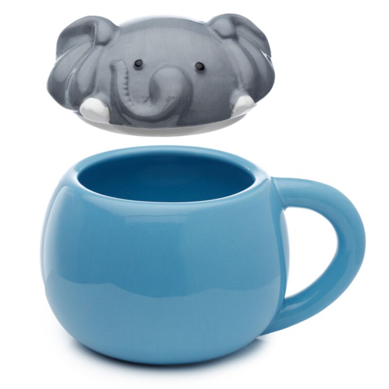 Adoramals olifant deksel gevormde keramiek mok