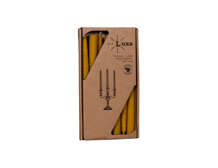 Luxa kaarsen in honingraatlook - bijenwas - 24cm - 7 st.
