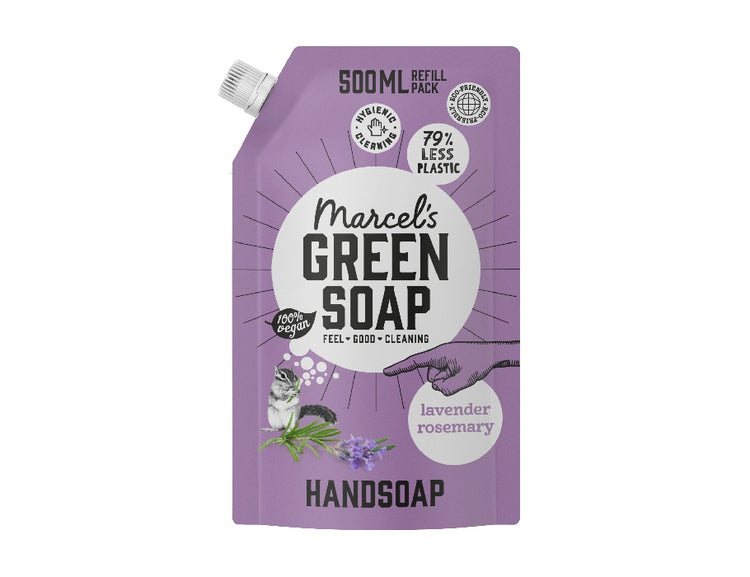 Marcel's green soap handzeep lavendel rozemarijn 500ml navulzak