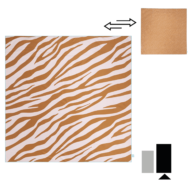 Vibrant stripes | oranje microvezel handdoek 180 x 180 cm