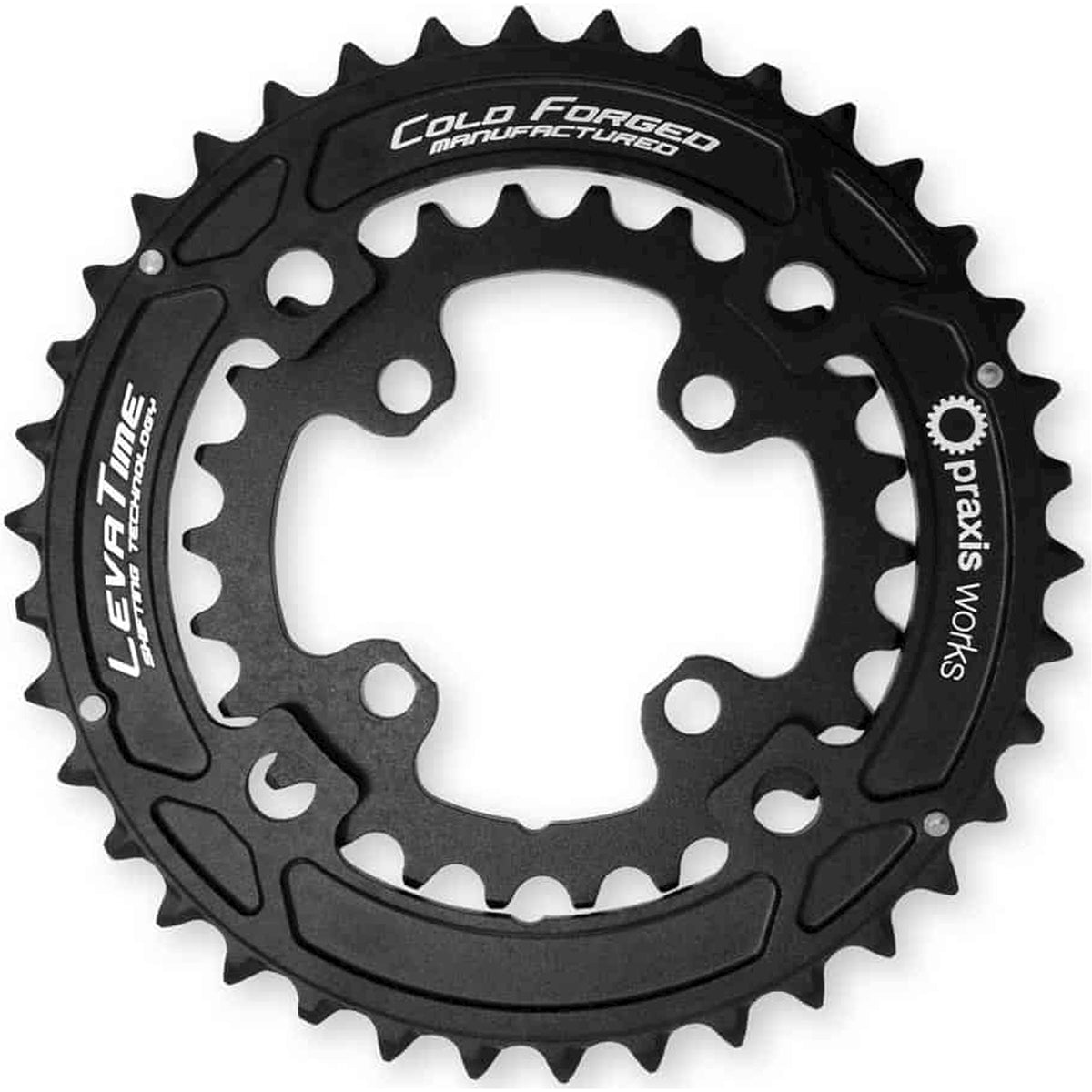 Praxis kettingblad 2x mtb 36 26 104 64bcd zwart