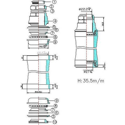 Tecora balhoofdstel verloop gazelle nm 22.2 41.4 27 semi gei
