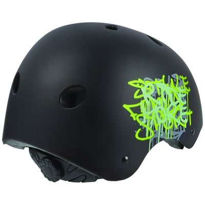 Polisport urban radical fietshelm s 53-55cm graffiti zwart groen