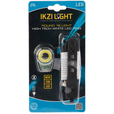 Ikzilight koplamp round16 met witte cob led-ring usb