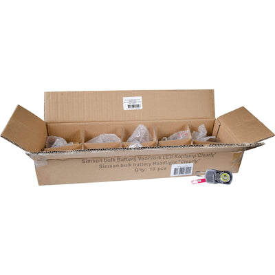 Simson voorvorkkoplamp clearly inclusief batterij (10st)