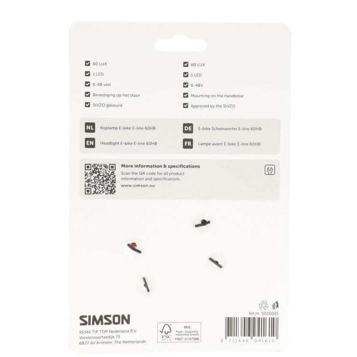 Simson koplamp aurora e-line 60hb