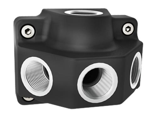 Alusic muurplaat in:1x1 2 uit:3x1 2 met aftap