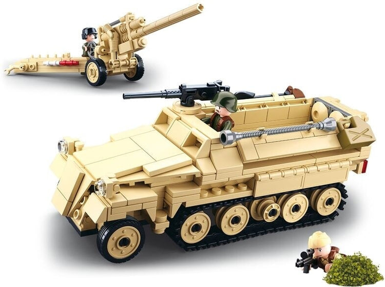 Sluban army wwii halftrack met kanon (m38-b0695)