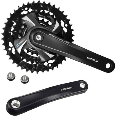 Shimano crankset tourney 7 8v 28 38 48t 175mm zwart oem