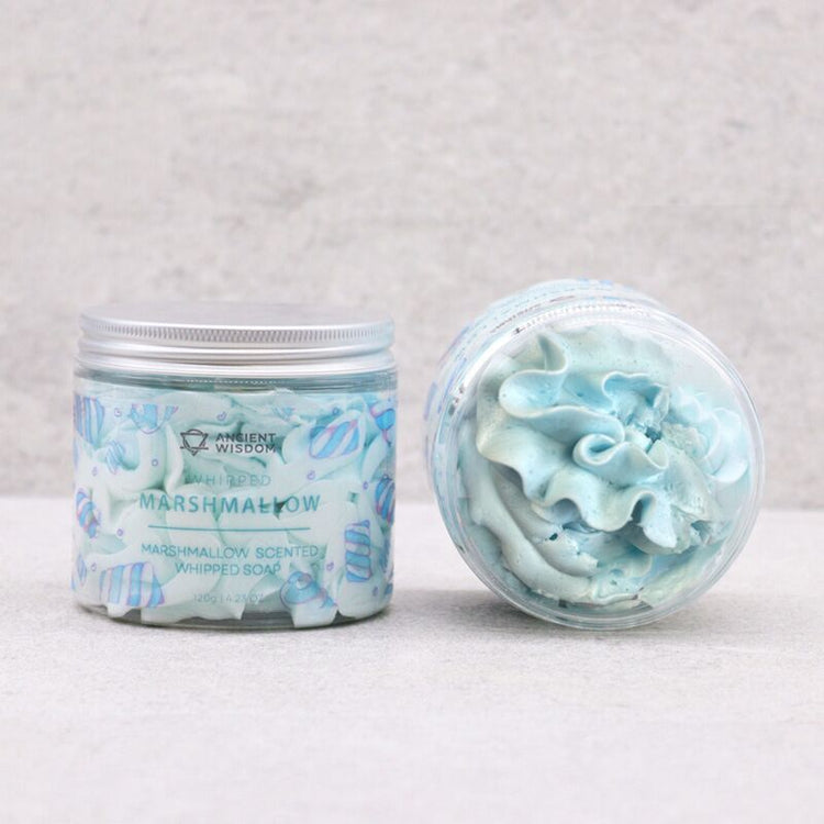 Marshmallow pot met whipped soap bodywash