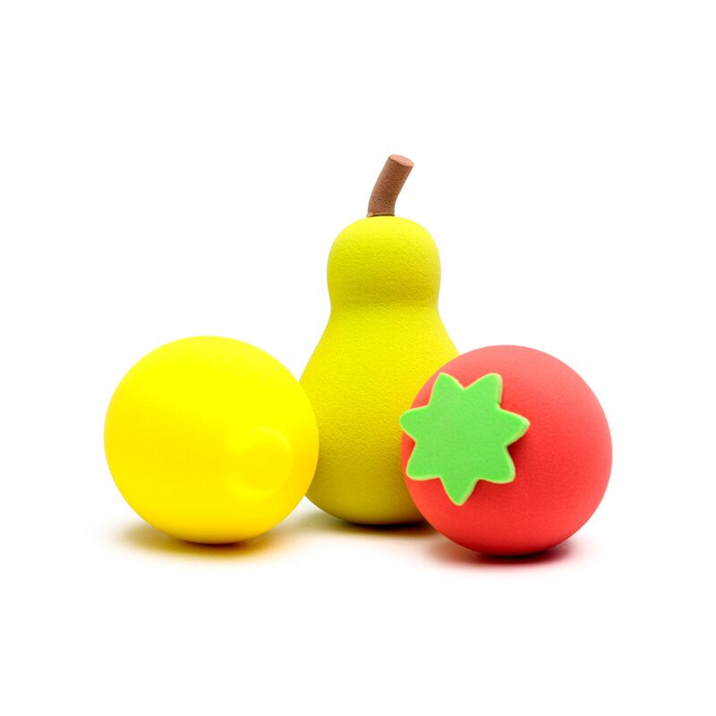 Zomerfruit set van 3 makeup sponsjes