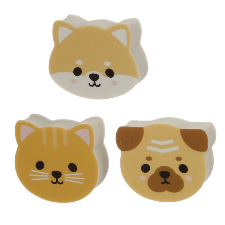 Set van 3 adoramals mopshond kat shiba inu gummen