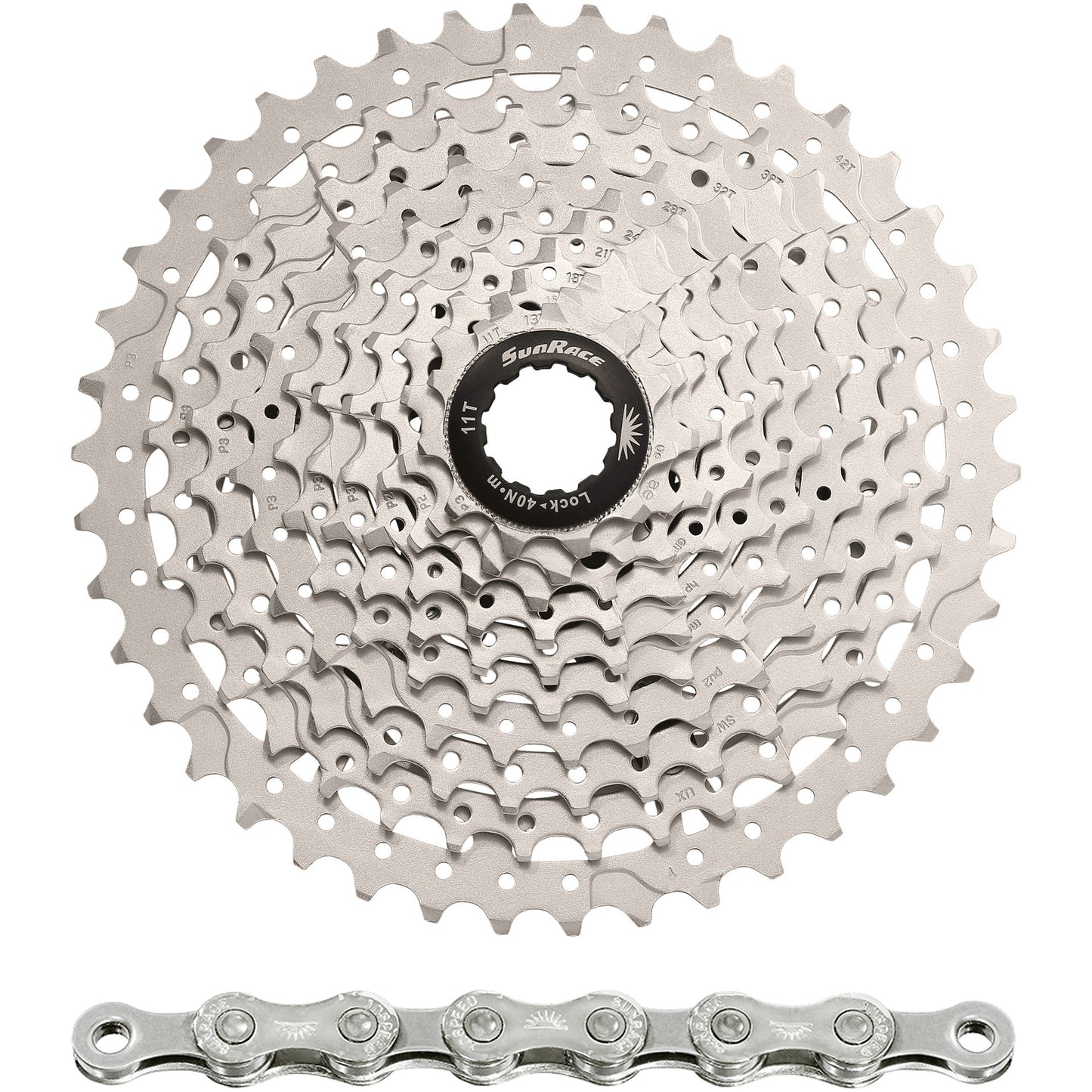 Spanninga sunrace combipack csms3 10v 11-42t met ketting cn10a