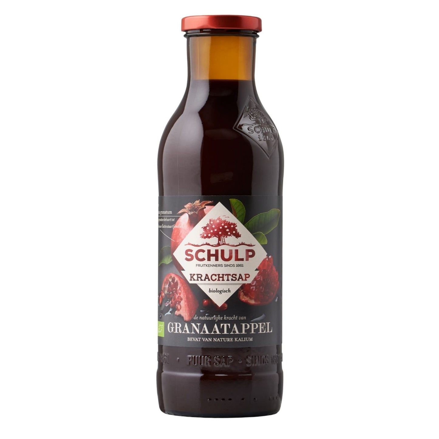 Schulp krachtsap granaatappelsap puur biologisch fles (6x 0,75 liter)