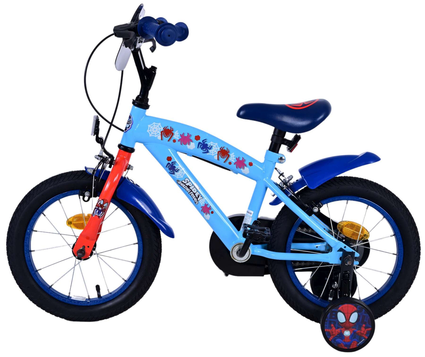 Spidey Kinderfiets - Jongens - 14 inch - Blauw - Twee handremmen