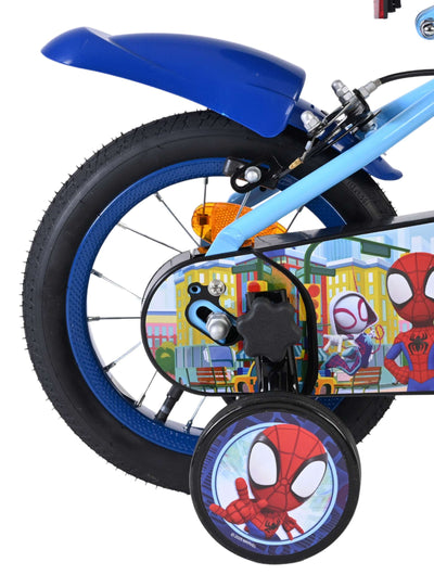 Spidey und seine tollen freunde spidey kinderfiets - jongens - 12 inch - blauw - twee handremmen