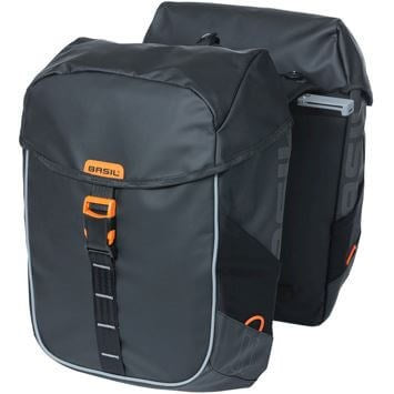 Basil Miles Tarpaulin MIK - Dubbele fietstas, zwart, waterdicht, 34 liter