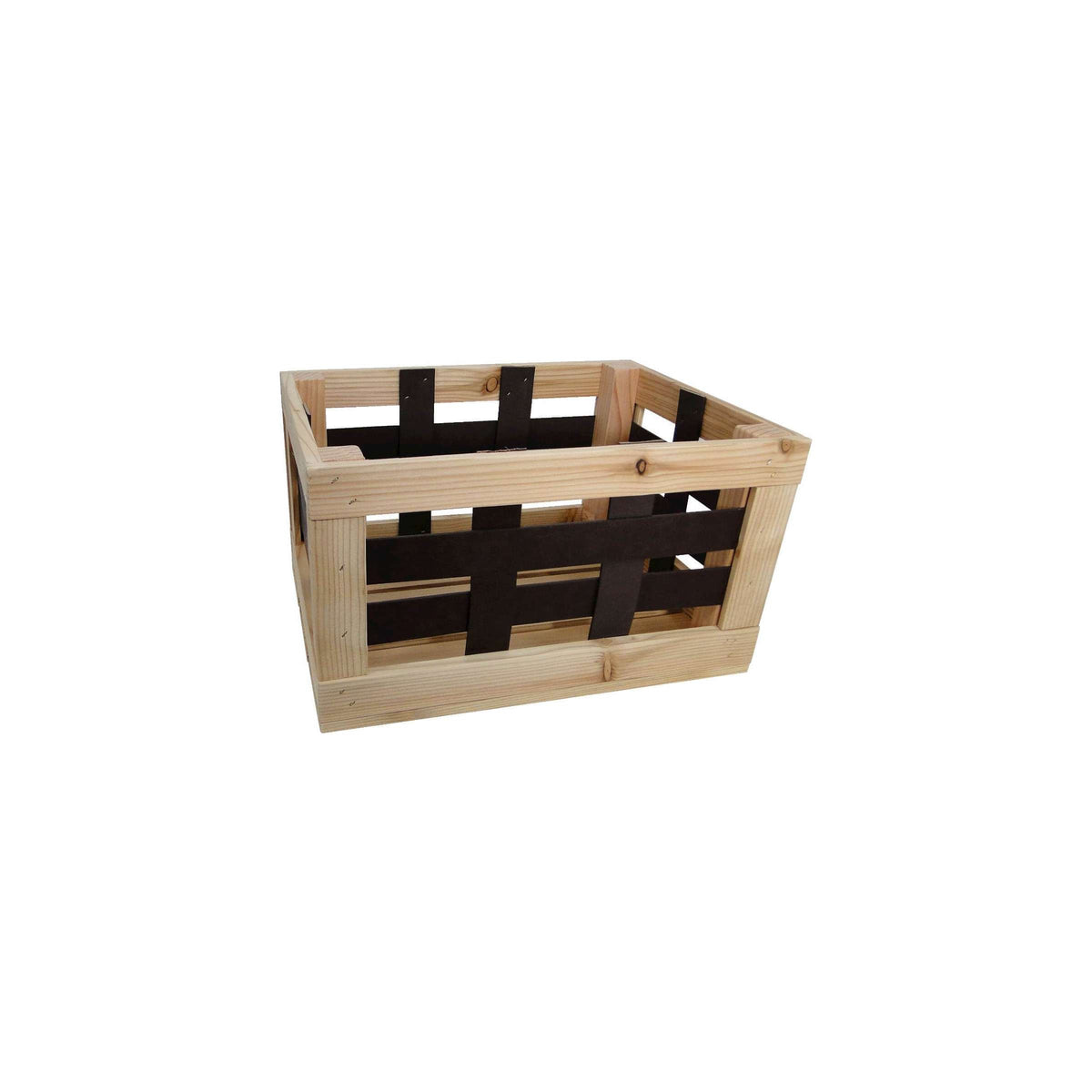 Fietskrat leren raster 20L 40x29x24cm