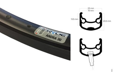 Ryde velg 28 inch 622 andra 30 zwart 36