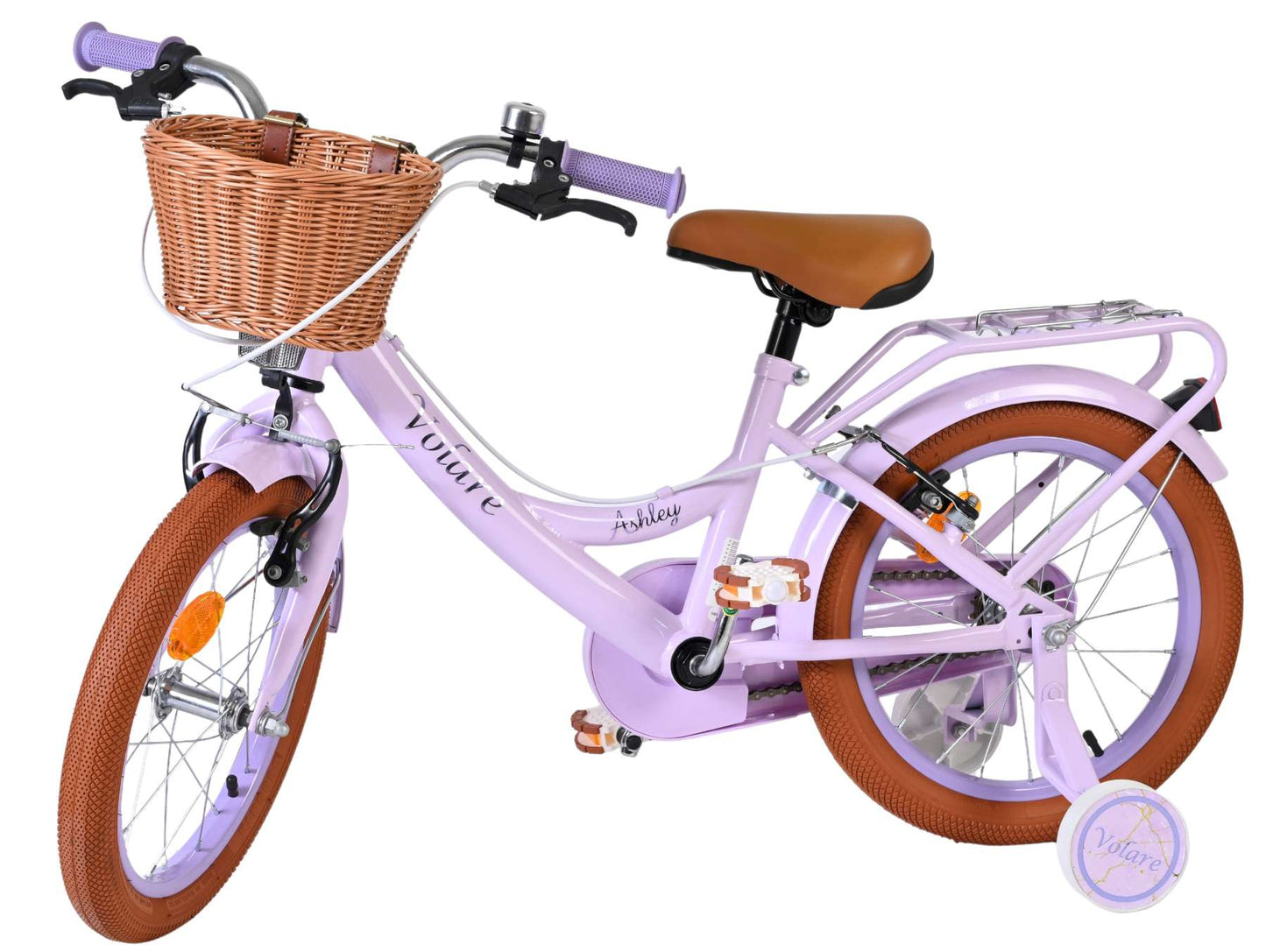 Volare ashley kinderfiets - meisjes - 16 inch - lila - twee handremmen