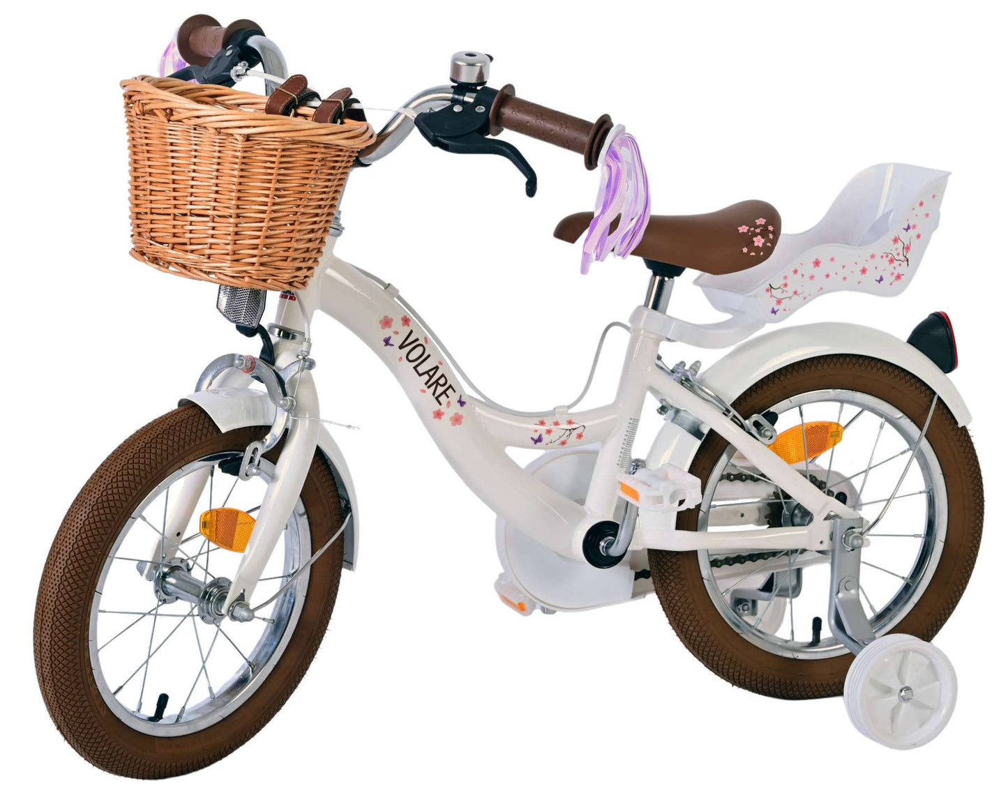 Volare Blossom Kinderfiets Meisjes 14 inch Wit Twee Handremmen