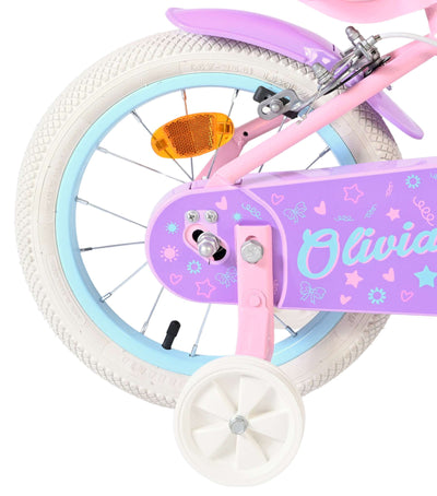 Volare olivia kinderfiets - meisjes - 14 inch - roze - twee handremmen