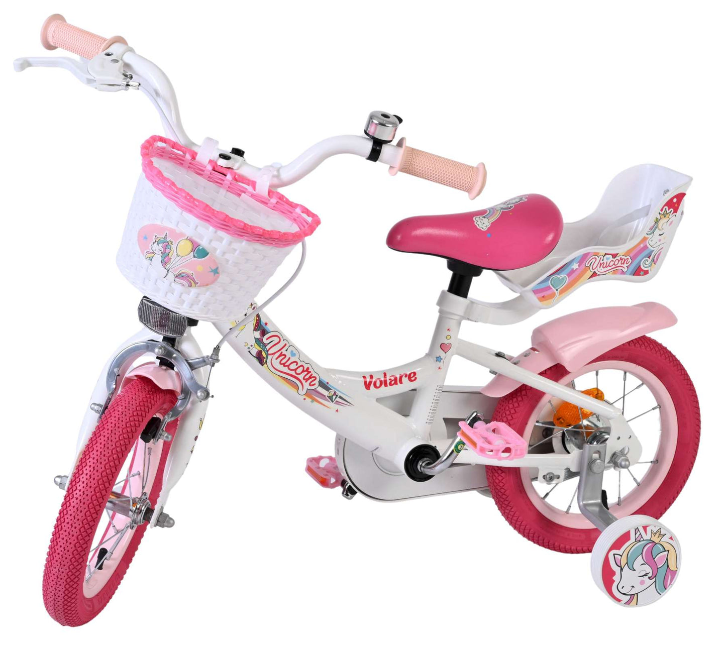 Volare unicorn kinderfiets - meisjes - 12 inch - wit