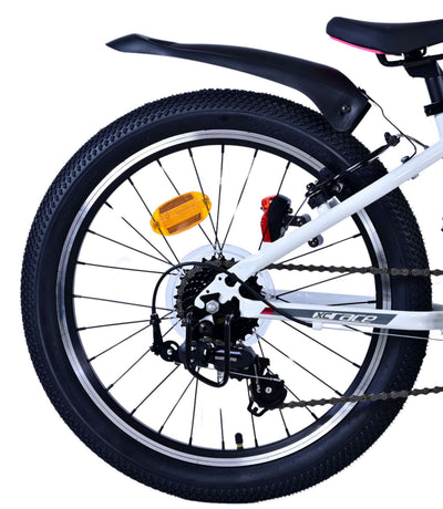Volare xc race kinderfiets - 20 inch - 7 speed - wit roze