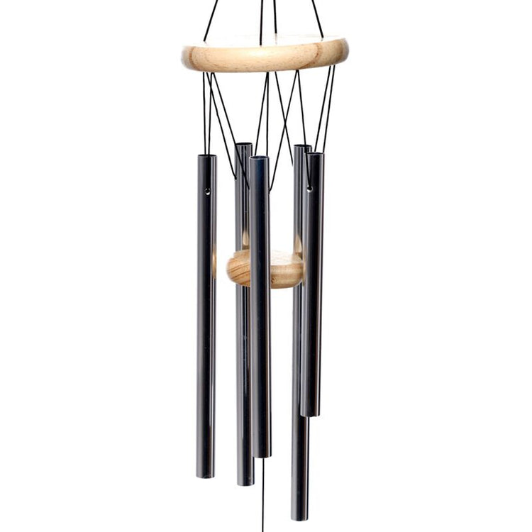 Houten windgong met metalen buizen 58cm
