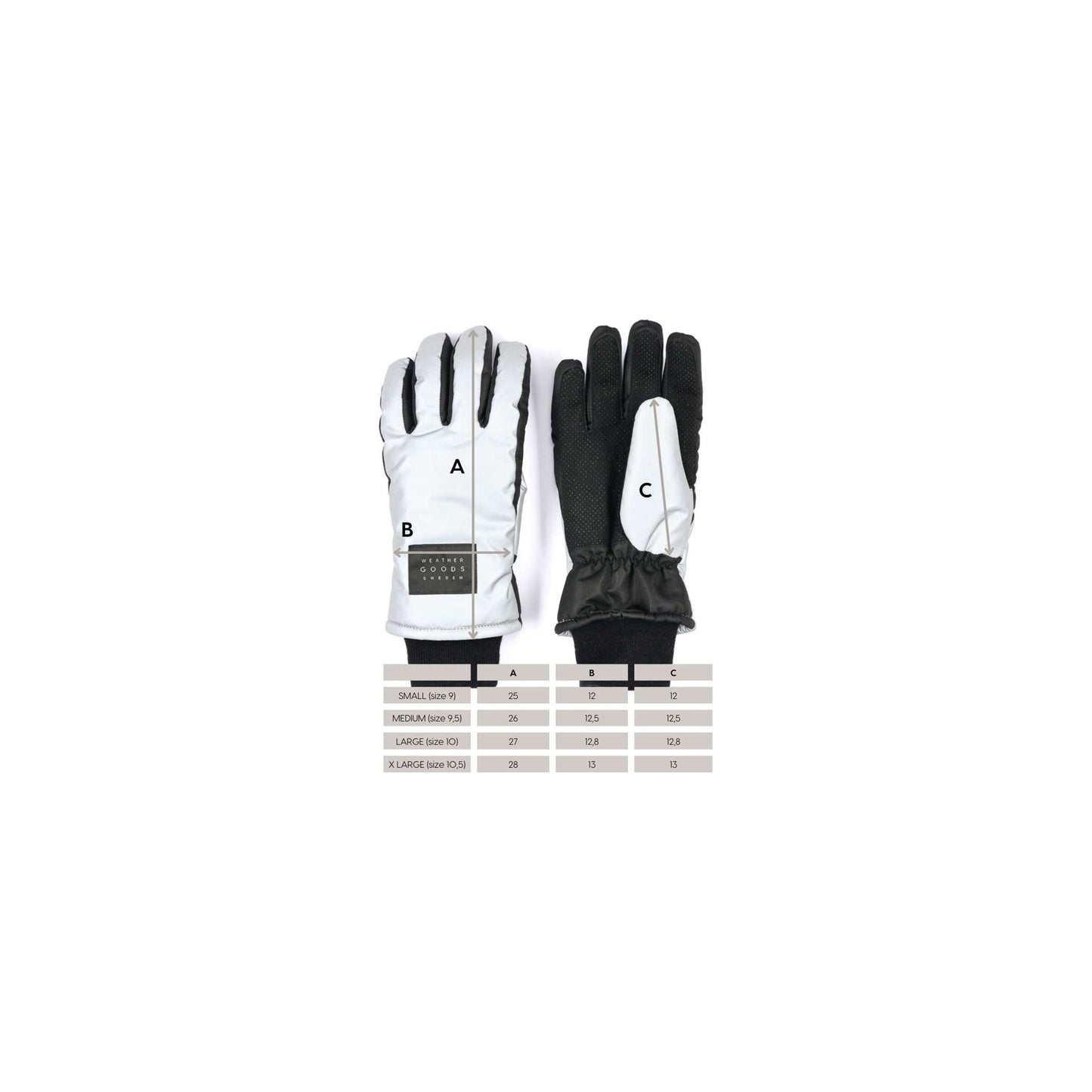 Weathergoods sweden refl. handschoenen luna silver s