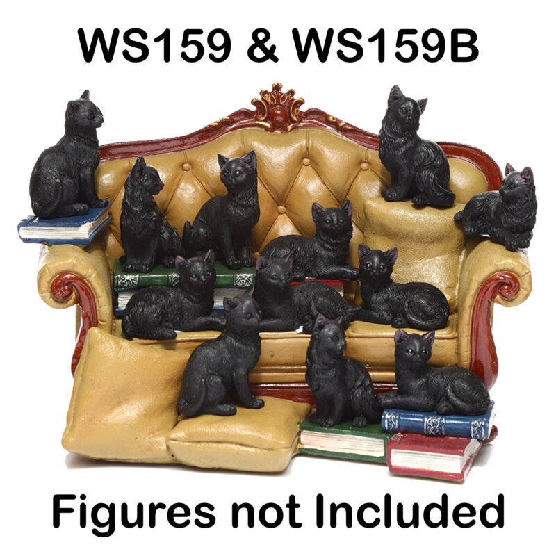 Zwarte kat wereld sofa display