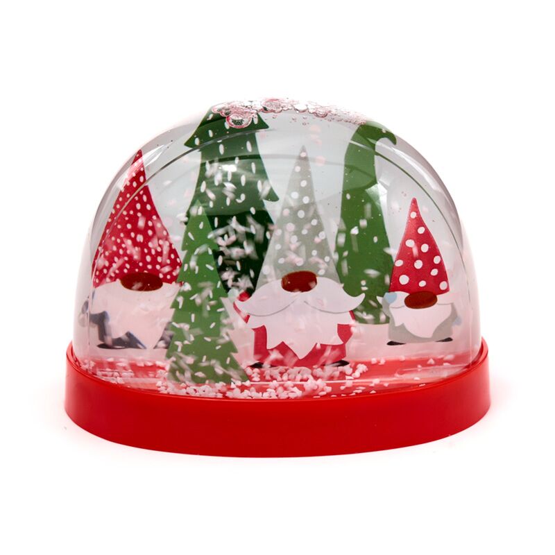 Kerstmis gnoom large glitter sneeuwbol