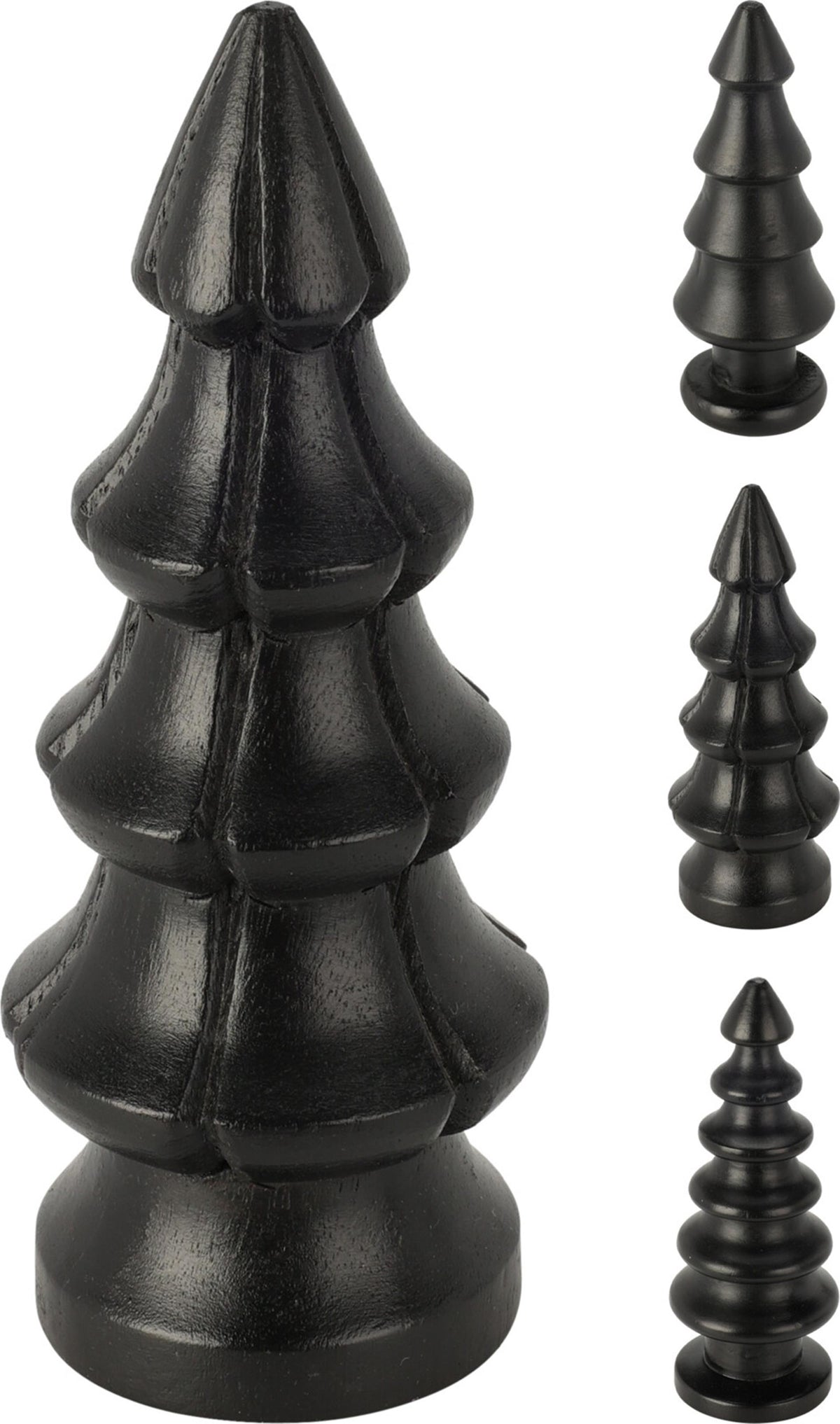 Home styling kerstboom mangohout h15cm zwart
