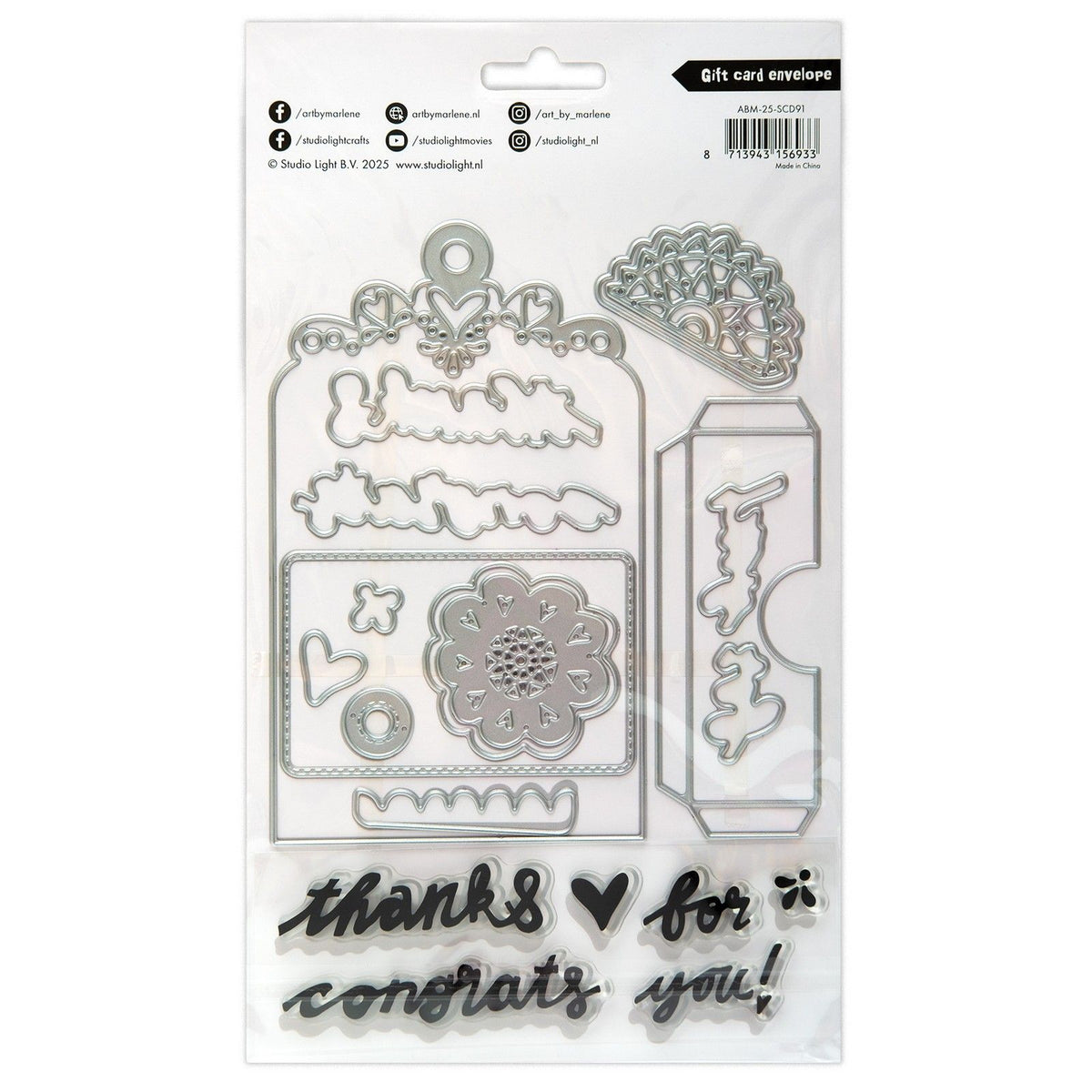 Studio light • art by marlene stamp and cutting dies gift card envelope