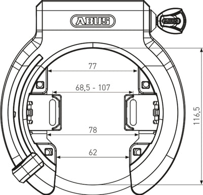Abus Frame ringslot 6950M R XPlus. Security Level 9. Met grote wiel opening