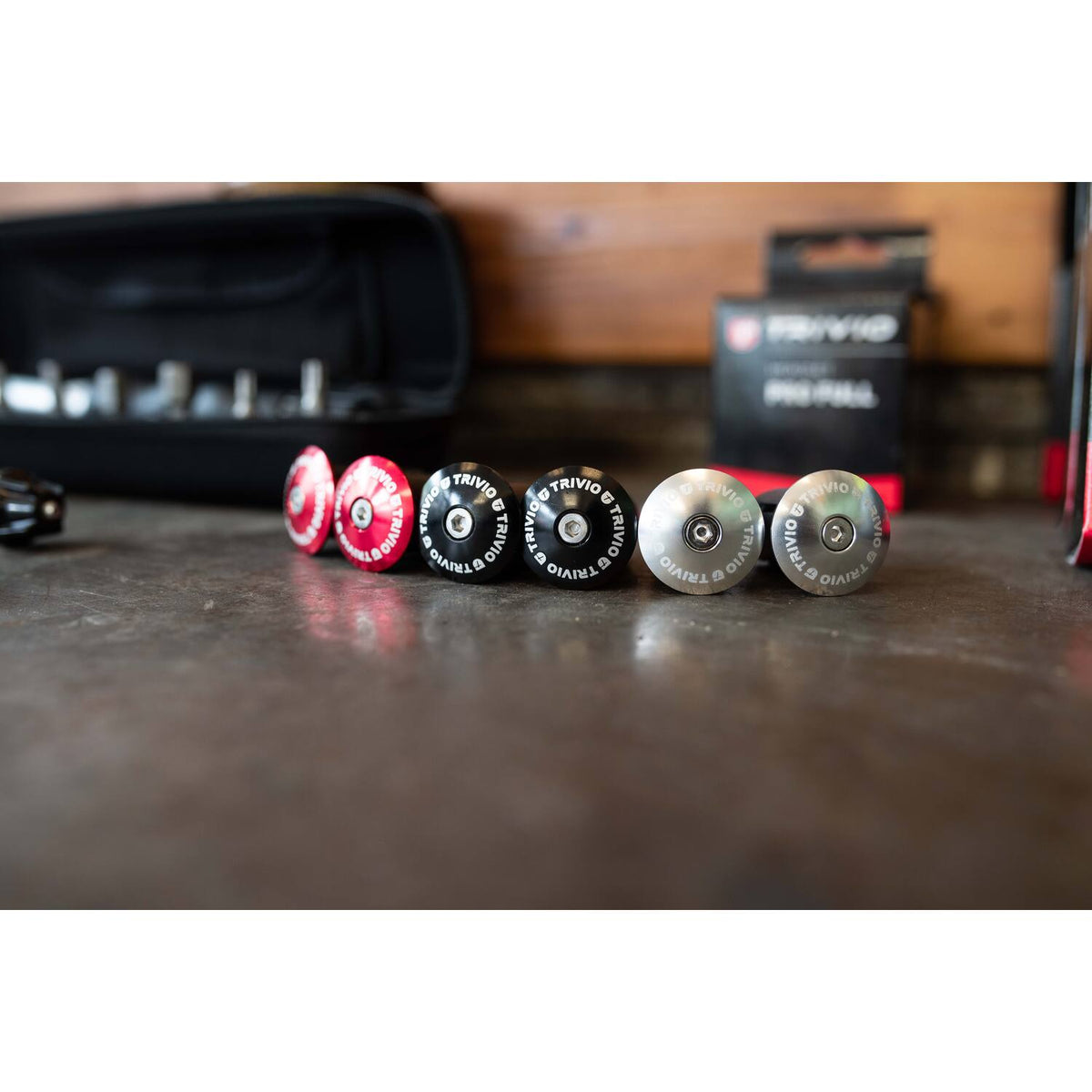 Trivio - race stuurplug aluminium zwart - 2st.
