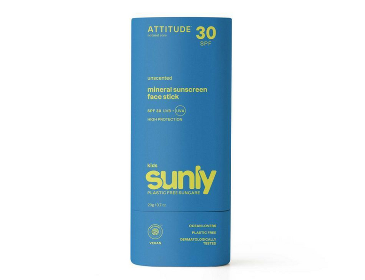 Attitude zonnebrandstick - gezicht - kids - spf30 - parfumvrij - 20g