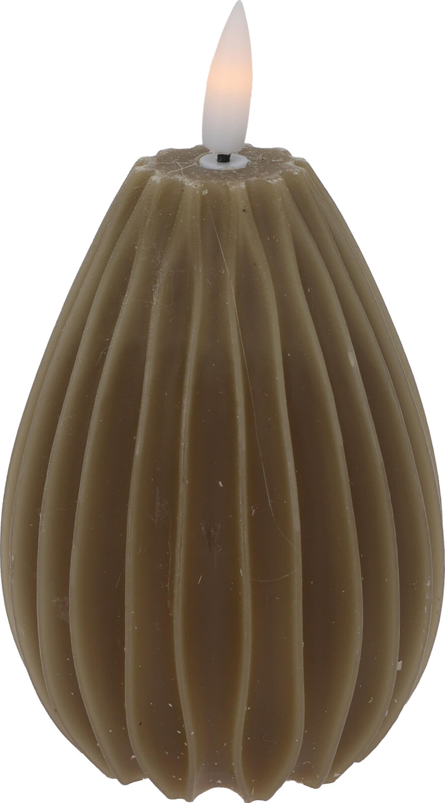 Home styling kaars peer led geribbeld 10cm