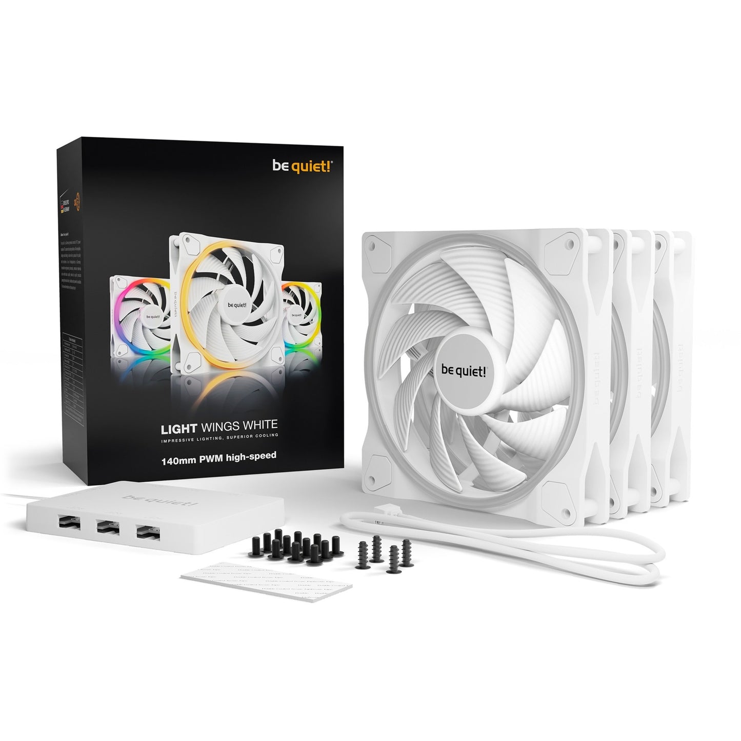 Be quiet! Light White 140mm PWM high-speed Triple Pack