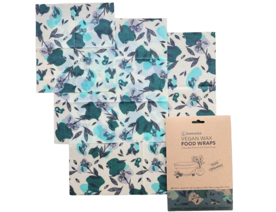Beewise vegan food wraps - set van 3 - blauw